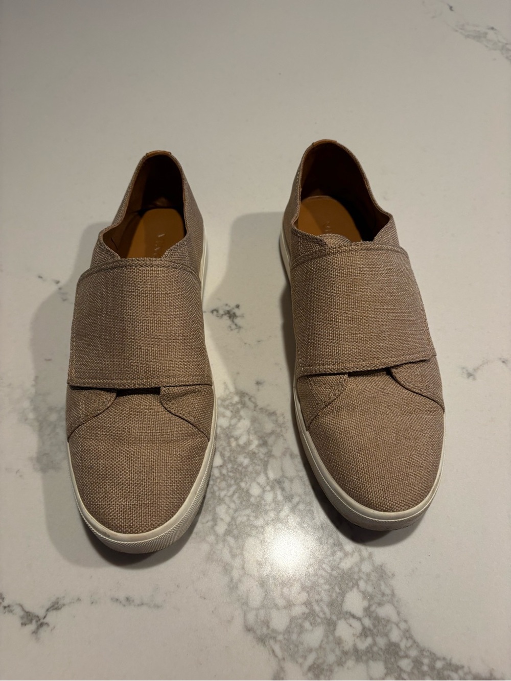 Vince Canvas Slip-On Loafers in Tan